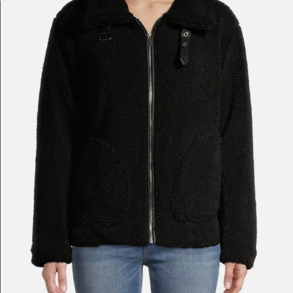 NWT MARK ALAN WOMEN'S FAUX SHERPA JACKET BLACK SMALL